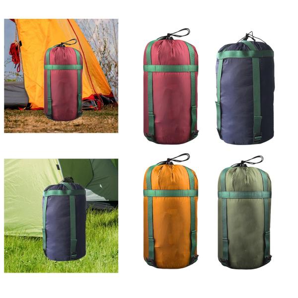 オーガナイザーバッグ 圧縮袋 調節可能なストラップ付き 18cmx38cm 寝袋 圧縮バッグ ハイキング バックパッキング 旅行用