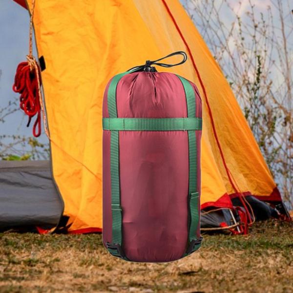 オーガナイザーバッグ 圧縮袋 調節可能なストラップ付き 18cmx38cm 寝袋 圧縮バッグ ハイキング バックパッキング 旅行用