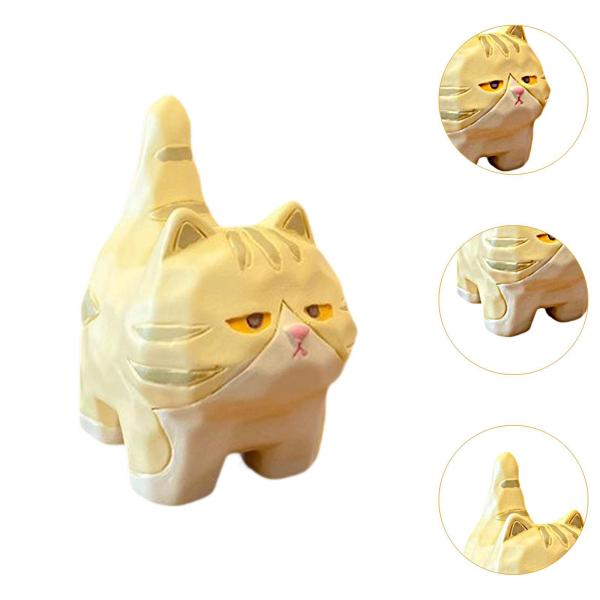 ミニチュアフィギュア 子猫の置物 デスクトップオーナメント かわいい猫の像 動物のフィギュア 玄関キャビネットセンターピース 本棚用