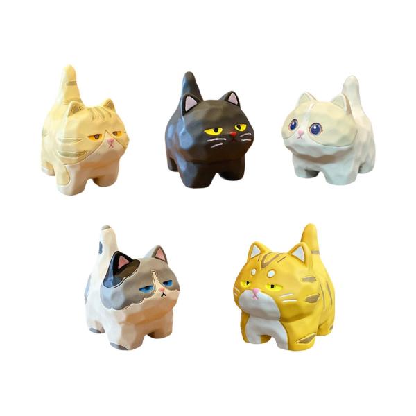 ミニチュアフィギュア 子猫の置物 デスクトップオーナメント かわいい猫の像 動物のフィギュア 玄関キャビネットセンターピース 本棚用