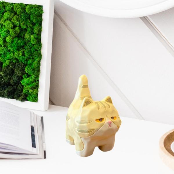 ミニチュアフィギュア 子猫の置物 デスクトップオーナメント かわいい猫の像 動物のフィギュア 玄関キャビネットセンターピース 本棚用