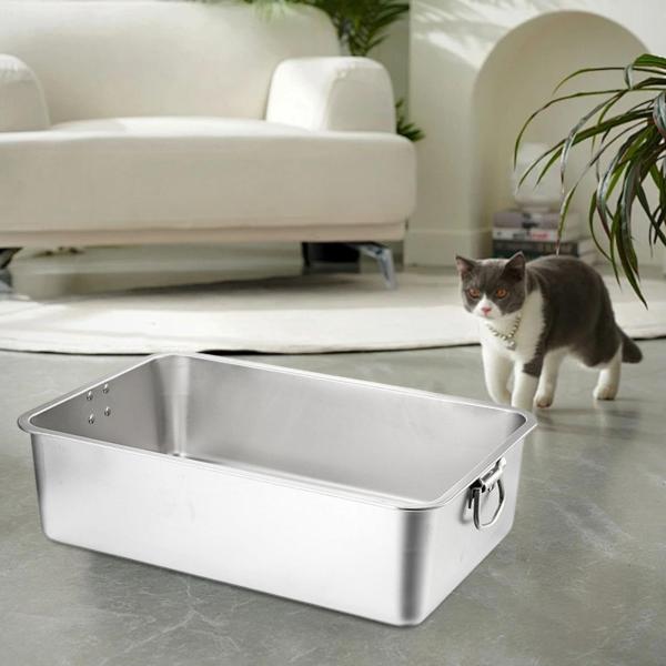 猫用トイレボックス 高さのある猫用トイレ 猫用トイレ容器 ハンドル付き 高さのある猫用トイレ 猫用砂箱 屋内用トイレトレイ