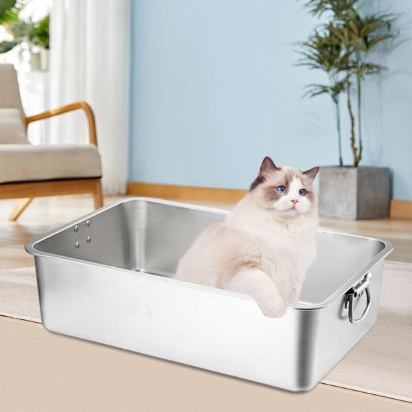 猫用トイレボックス 高さのある猫用トイレ 猫用トイレ容器 ハンドル付き 高さのある猫用トイレ 猫用砂箱 屋内用トイレトレイ