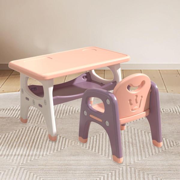 子供用お絵かきテーブルと椅子セット 収納棚付き 実用的なポータブルアクティビティ 子供用デスクと椅子セット リビングルーム用