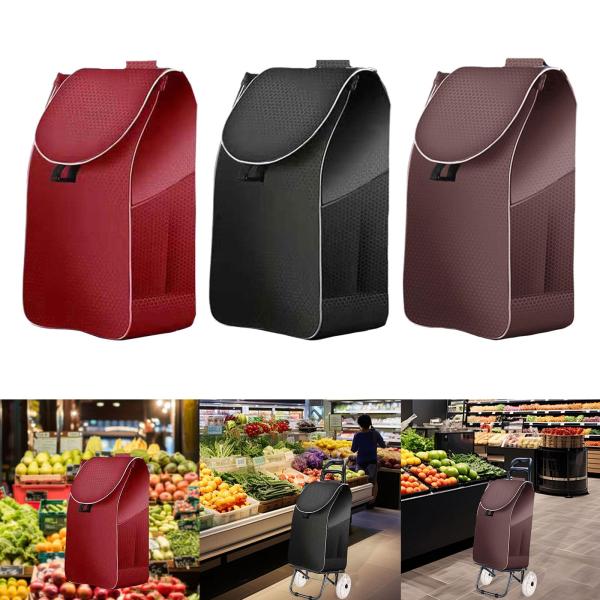 ショッピングカート交換用バッグ収納、屋外トロリーカートスペアバッグオーガナイザー、屋内折りたたみハンドトラック食料品移動用
