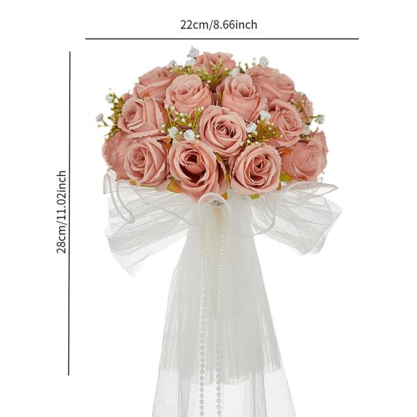 ウェディングブーケ ブライダルブーケ 造花のバラ ロマンチックな造花 結婚式のセンターピースや卒業式用の写真小道具