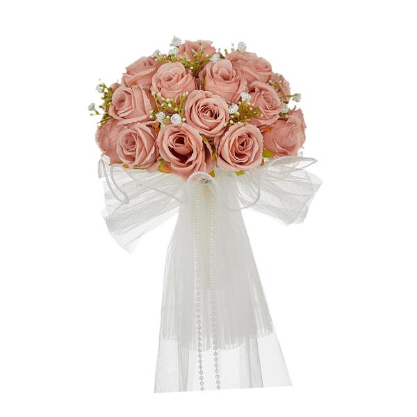 ウェディングブーケ ブライダルブーケ 造花のバラ ロマンチックな造花 結婚式のセンターピースや卒業式用の写真小道具