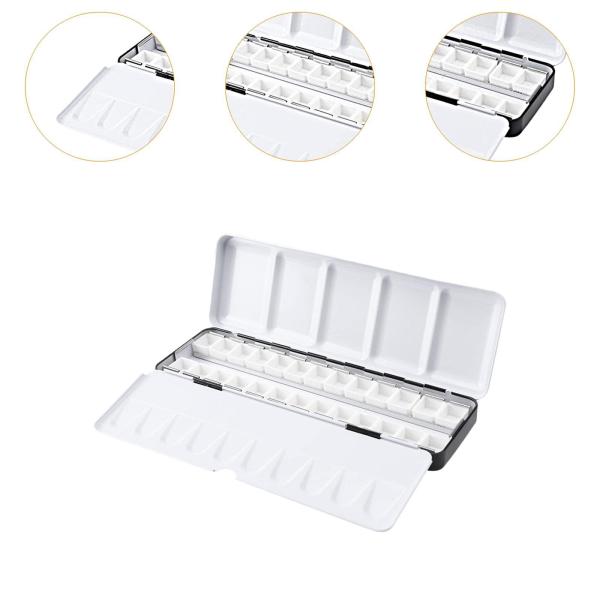 水彩パレット 鉄製ボックス コンパクト 水彩絵の具パン ハーフパン 折りたたみ式パレット  DIY 旅行用 油絵