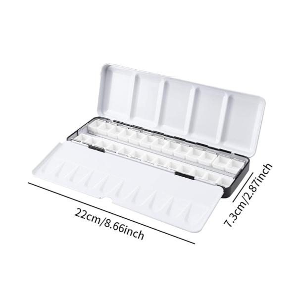 水彩パレット 鉄製ボックス コンパクト 水彩絵の具パン ハーフパン 折りたたみ式パレット  DIY 旅行用 油絵