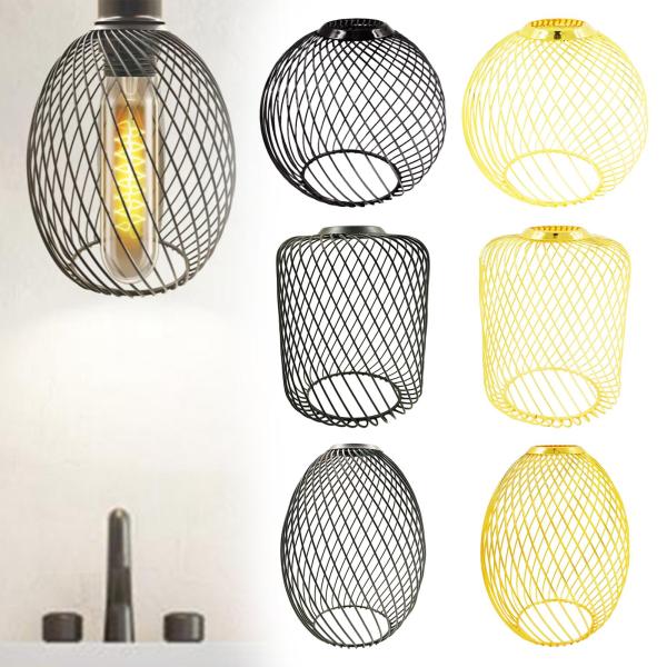 メタルメッシュペンダントランプシェード 鉄線ランプシェード、ホームデコレーション、レストランリビングルーム用交換用ペンダントライトケージホロー