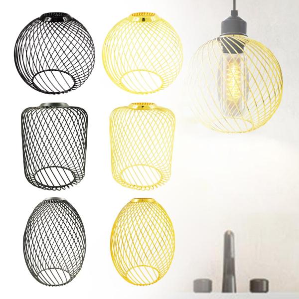 メタルメッシュペンダントランプシェード 鉄線ランプシェード、ホームデコレーション、レストランリビングルーム用交換用ペンダントライトケージホロー