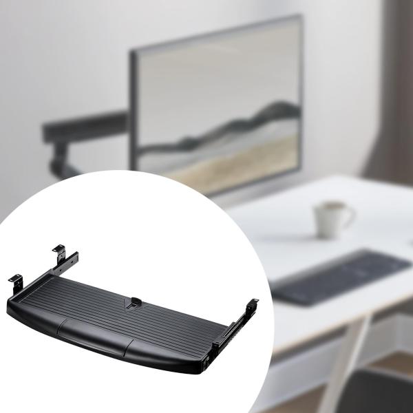 キーボードトレイ デスク下 スライド式キーボード引き出しトレイ 多目的 人間工学キーボードホルダー キーボード棚 ホームオフィス用