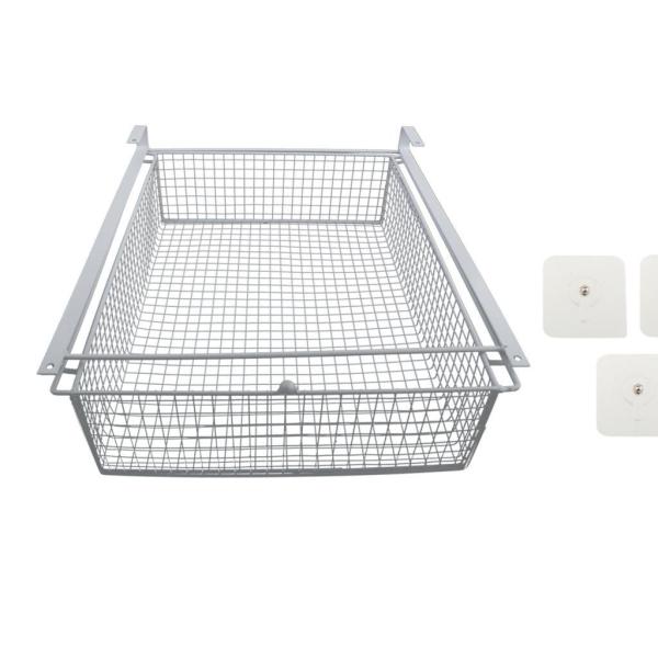 スライド式棚下収納オーガナイザー、キャビネット棚下、スライド式パントリー棚、浴室用棚下ソックスバスケット