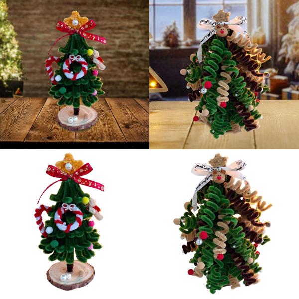 DIY クリスマスツリー 手作りキット ホリデーデコレーション アートクラフト 友達へのプレゼント クリスマスオーナメント ショーケース 寝室 ショー