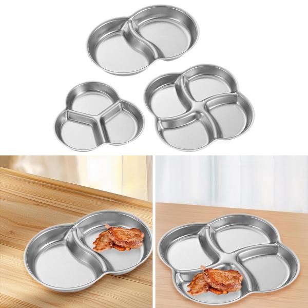 ソース皿 スナックプレート 食器 円形 滑り止めベース 丈夫なグリッドプレート キャンプ バーベキュー レストラン ソイ用 フードポーションプレート