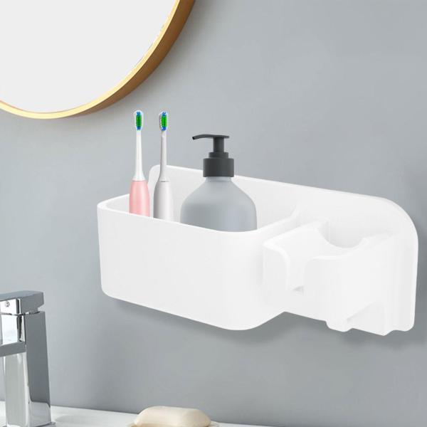 ヘアドライヤーラック トイレオーガナイザー シリコン 多目的壁掛け式 省スペース バスルーム棚 家庭用ヘアドライヤースタンド