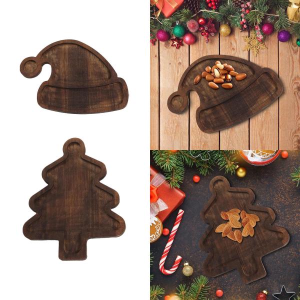 木製トレイ スナックプレート クリスマスデコレーション ディナートレイ キッチン用品 デザートプレート 木製プレート コーヒー用フードプラッター