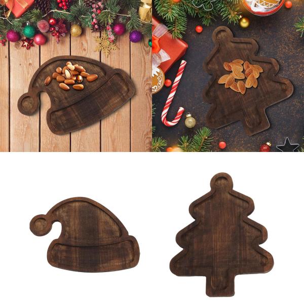 木製トレイ スナックプレート クリスマスデコレーション ディナートレイ キッチン用品 デザートプレート 木製プレート コーヒー用フードプラッター