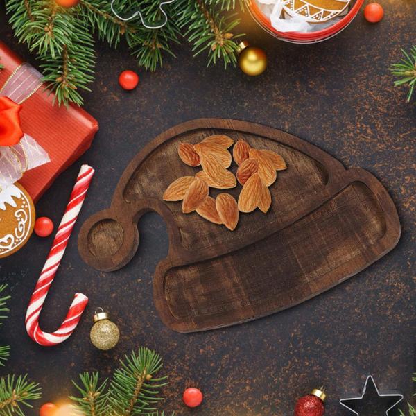 木製トレイ スナックプレート クリスマスデコレーション ディナートレイ キッチン用品 デザートプレート 木製プレート コーヒー用フードプラッター