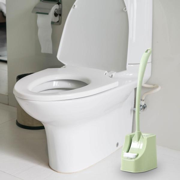 トイレブラシ ホルダー付き トイレクリーナーブラシ バスルームアクセサリー コンパクト ロングハンドル トイレボウルブラシ バスルームブラシ