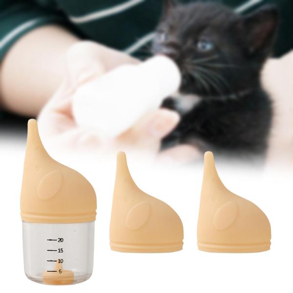 子猫用哺乳瓶 授乳キット 子猫用哺乳瓶 交換可能な ペットの猫の授乳用快適ミルクボトル 子猫