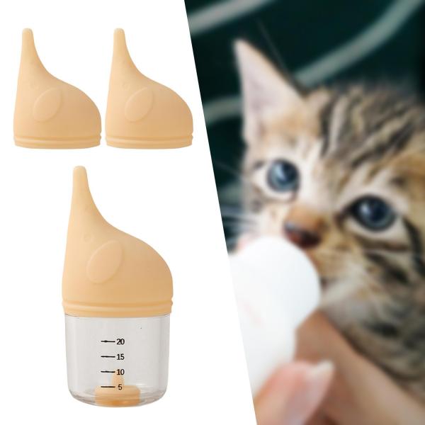 子猫用哺乳瓶 授乳キット 子猫用哺乳瓶 交換可能な ペットの猫の授乳用快適ミルクボトル 子猫