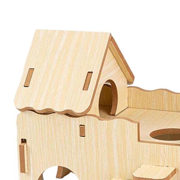 ハムスターハウス ハムスターウッドハウス 遊びおもちゃ 木製の小さな家 スナネズミの小動物用隠れ家 ドワーフマウス 小型ハムスター
