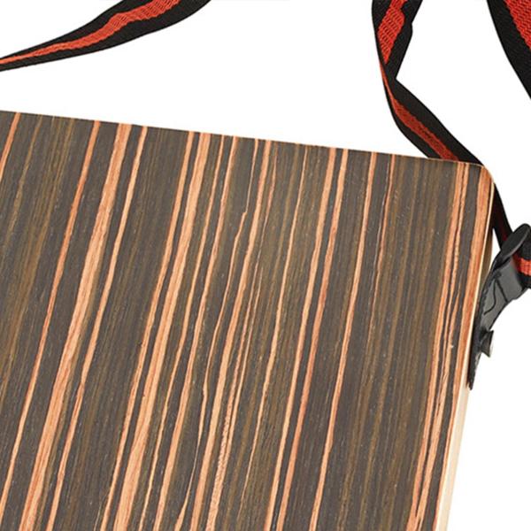 ポータブルカホンドラム旅行木製ドラム木製打楽器旅行カホンドラムハンドドラム調節可能なストラップ付き