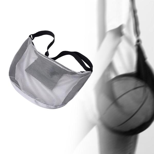 シングルボールバッグ メッシュショルダーバッグ ジッパー付き スポーツ用具キャリア バスケットボール収納ネット ジムトレーニング アウトドアスポーツ用