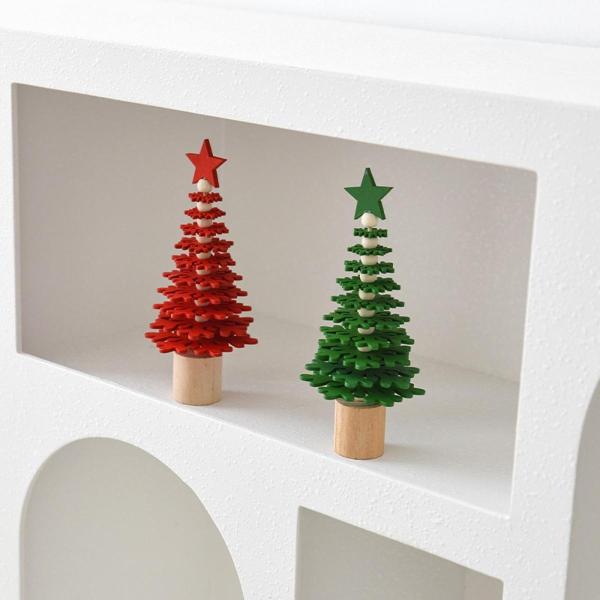 卓上クリスマスツリーデコレーション 人工ツリー 小さなクリスマスオーナメント ミニ木製クリスマスツリー フェスティバル ファームハウス用