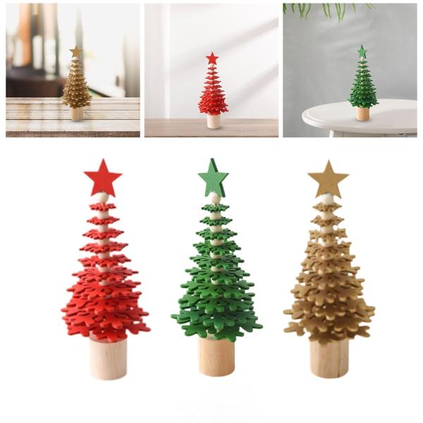 卓上クリスマスツリーデコレーション 人工ツリー 小さなクリスマスオーナメント ミニ木製クリスマスツリー フェスティバル ファームハウス用