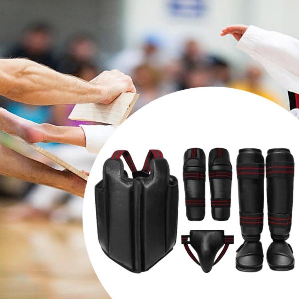テコンドー防具装備セット プロフェッショナル厚手ボクシングボディプロテクターアームレッグガード グラップリングキックボクシング用