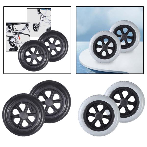 2ピース 歩行器用ホイール 車椅子用前輪 12インチ ホイールアクセサリー パンク防止 滑り止め ソリッドタイヤ 車椅子用タイヤ