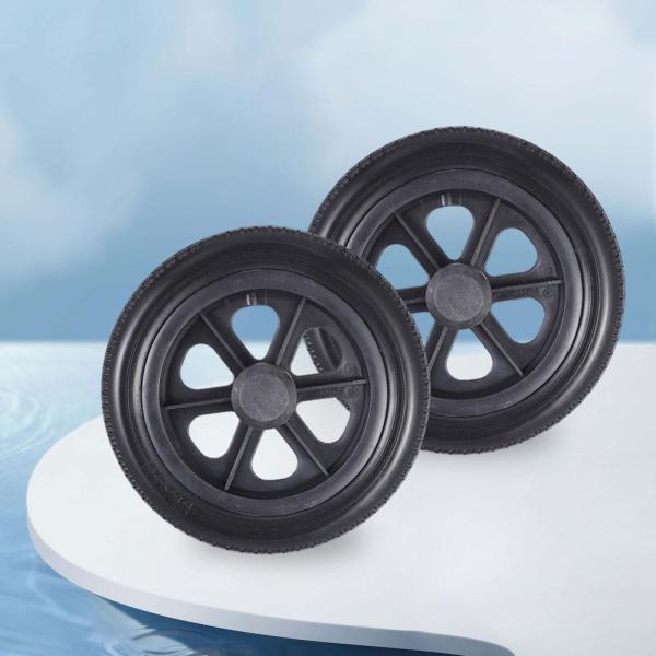 2ピース 歩行器用ホイール 車椅子用前輪 12インチ ホイールアクセサリー パンク防止 滑り止め ソリッドタイヤ 車椅子用タイヤ