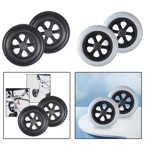 2ピース 歩行器用ホイール 車椅子用前輪 12インチ ホイールアクセサリー パンク防止 滑り止め ソリッドタイヤ 車椅子用タイヤ