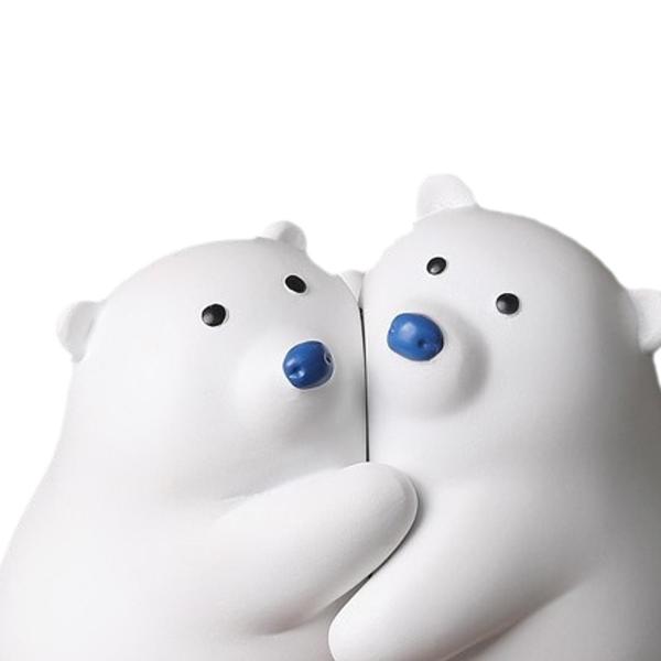 抱きしめるクマのブックエンド 2個、子供用デスクデコレーション かわいい動物の置物 装飾ブックエンド クマ ブックスタンド、