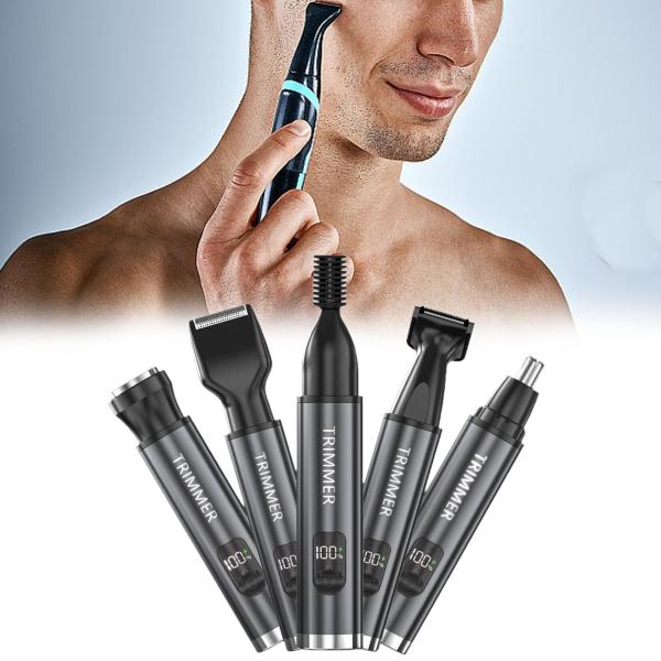 耳と鼻の毛トリマー プロフェッショナル 簡単クリーニング USB 充電式 5 イン 1 電動シェーバー  顔 耳用