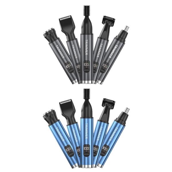 耳と鼻の毛トリマー プロフェッショナル 簡単クリーニング USB 充電式 5 イン 1 電動シェーバー  顔 耳用