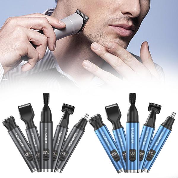 耳と鼻の毛トリマー プロフェッショナル 簡単クリーニング USB 充電式 5 イン 1 電動シェーバー  顔 耳用