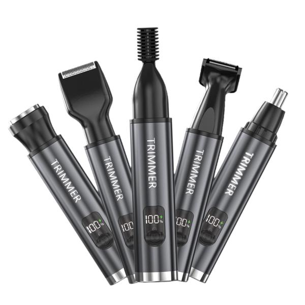 耳と鼻の毛トリマー プロフェッショナル 簡単クリーニング USB 充電式 5 イン 1 電動シェーバー  顔 耳用