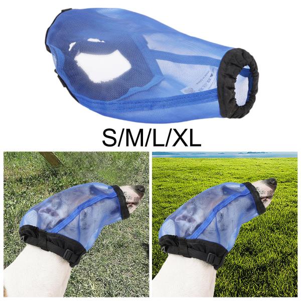 犬用フォックステールマスク、ペット用品、メッシュスヌード犬用フェイスガード、通気性のあるフィールドカバー、屋外での冒険に犬用ヘッドプロテクト