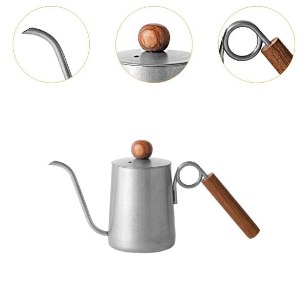 グースネックコーヒーケトル、ティーケトル、ハンドル付きポアオーバーコーヒーケトル、コーヒーメーカー、レストラン用350mlドリップコーヒーポット