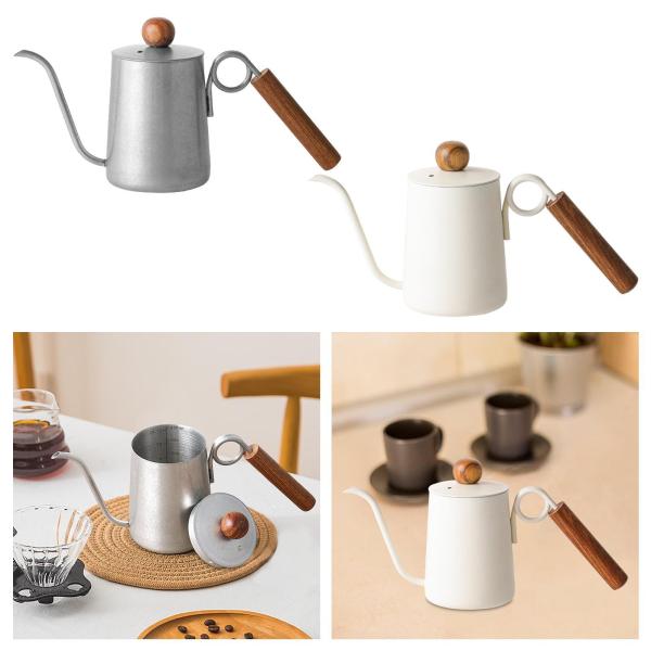 グースネックコーヒーケトル、ティーケトル、ハンドル付きポアオーバーコーヒーケトル、コーヒーメーカー、レストラン用350mlドリップコーヒーポット