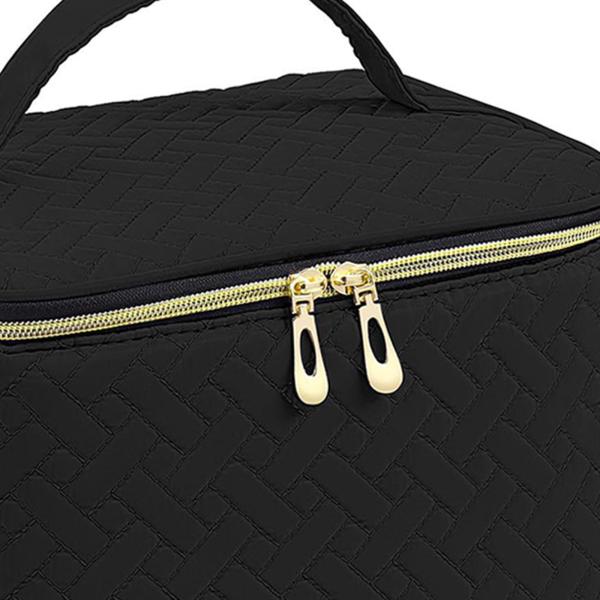 マニキュアオーガナイザーバッグ 二重層 丈夫な旅行用ネイル用品オーガナイザー マニキュアツール用のボトル30本とネイルランプを収納可能