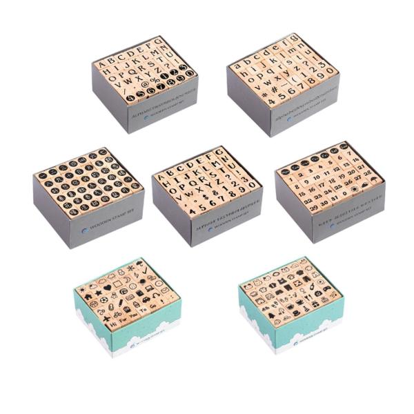 42ピース 木製スタンプ クラフト ハンドメイド 多目的 クリエイティブスタンプ ゴムスタンプ 日記 プランナー DIY アクセサリー ジャーナル用