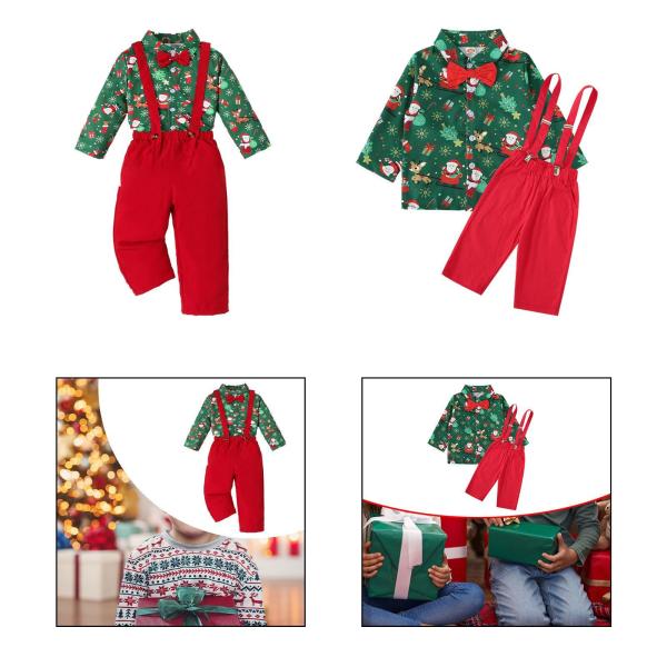 男の子用スーツセット 蝶ネクタイ付き フォーマルドレス クリスマス衣装 子供用 クリスマス フェスティバル