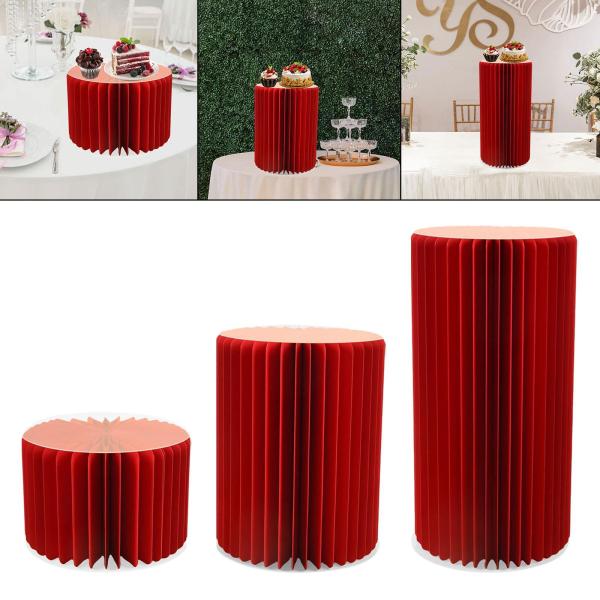 ケーキスタンド用シリンダースタンド、デザートテーブル用PPディスク付きローマンピラー折りたたみディスプレイスタンド、ベビーシャワーウェディング用