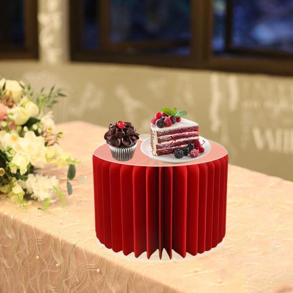 ケーキスタンド用シリンダースタンド、デザートテーブル用PPディスク付きローマンピラー折りたたみディスプレイスタンド、ベビーシャワーウェディング用