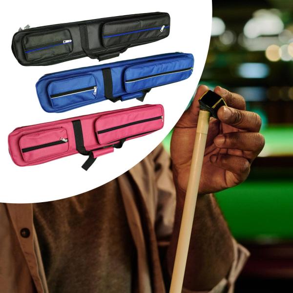 ビリヤードキューキャリーケース 7ホール ジッパーポケット2個付き ビリヤードロッド収納バッグ