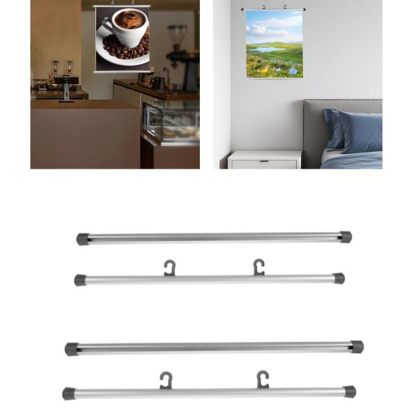 1組のポスターハンガーフレームアルミ製広告アクセサリー多目的図面ハンガー布バナーハンガー